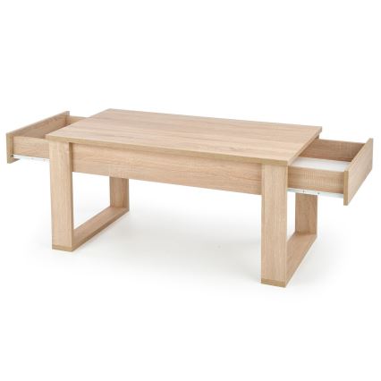 Konferenčný stolík so zásuvkami NEA 52x110 cm béžová/dub sonoma