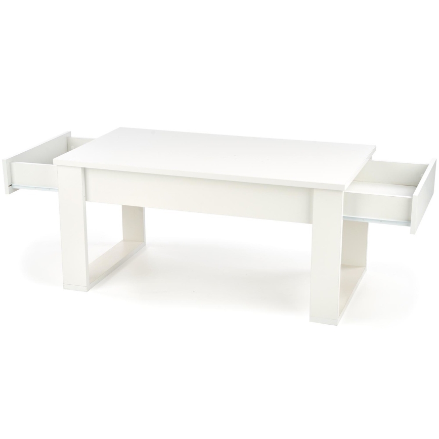 Konferenčný stolík so zásuvkami NEA 52x110 cm biela