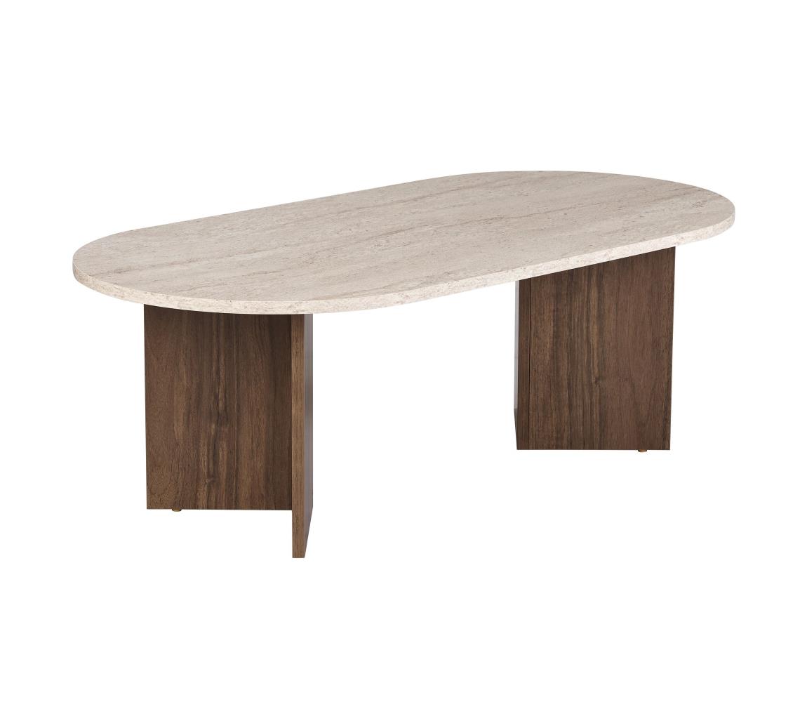 Konferenčný stolík NEL 119x60 cm béžová/orech 909NRD1125