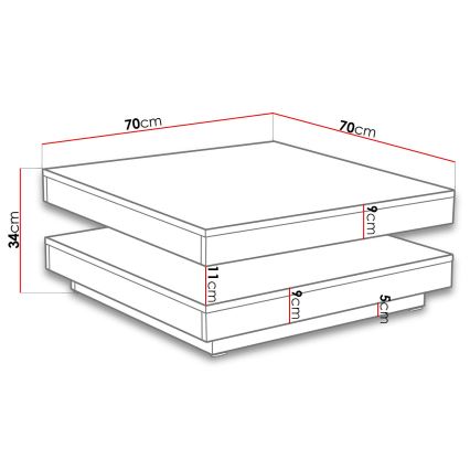 Konferenčný stolík NENANI 34x70 cm biela