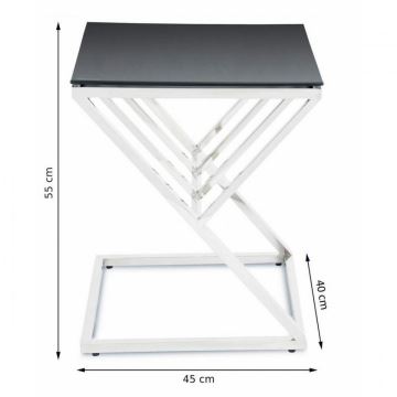 Konferenčný stolík OBLIC 40x45 cm chróm/čierna