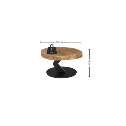 Konferenčný stolík ODIN pr. 75 cm dub/čierna