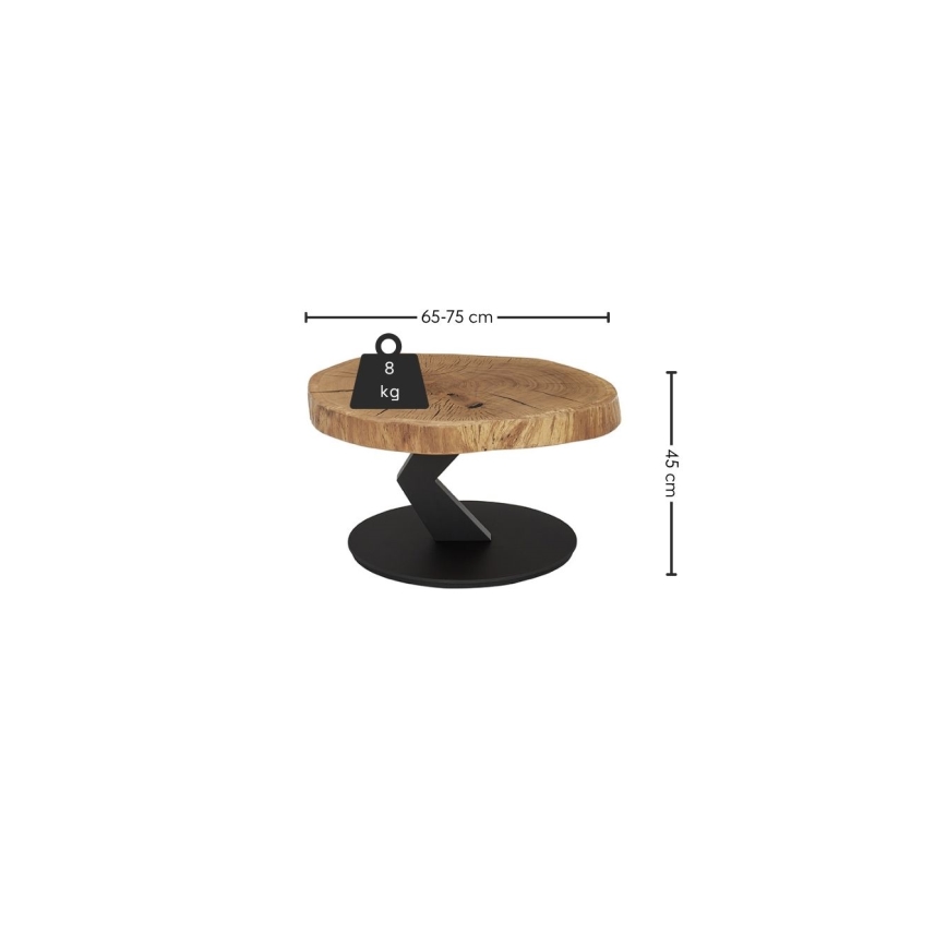 Konferenčný stolík ODIN pr. 75 cm dub/čierna
