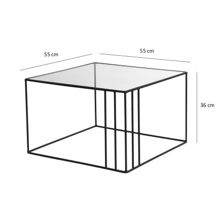 Konferenčný stolík OUTLINE 36x55 cm čierna/číra