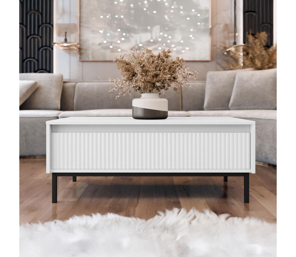 MIRJAN 24 Konferenčný stolík OZMI 100x40 cm biely