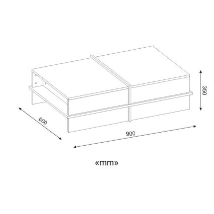 Konferenčný stolík PLUS 35x90 cm hnedá/biela