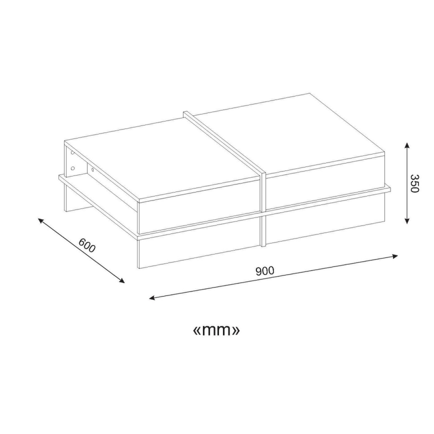 Konferenčný stolík PLUS 35x90 cm hnedá/biela