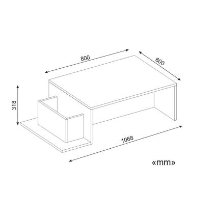 Konferenčný stolík POT 32x107 cm biela