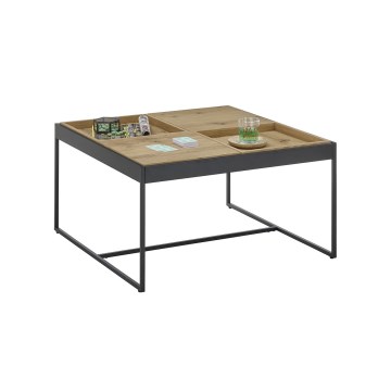 Konferenčný stolík PULSE 83x83 cm dub/čierna