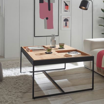 Konferenčný stolík PULSE 83x83 cm dub/čierna