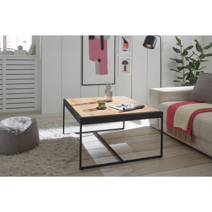 Konferenčný stolík PULSE 83x83 cm dub/čierna
