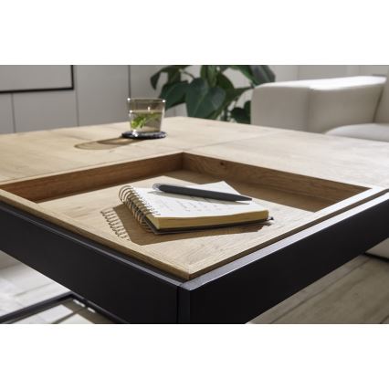 Konferenčný stolík PULSE 83x83 cm dub/čierna