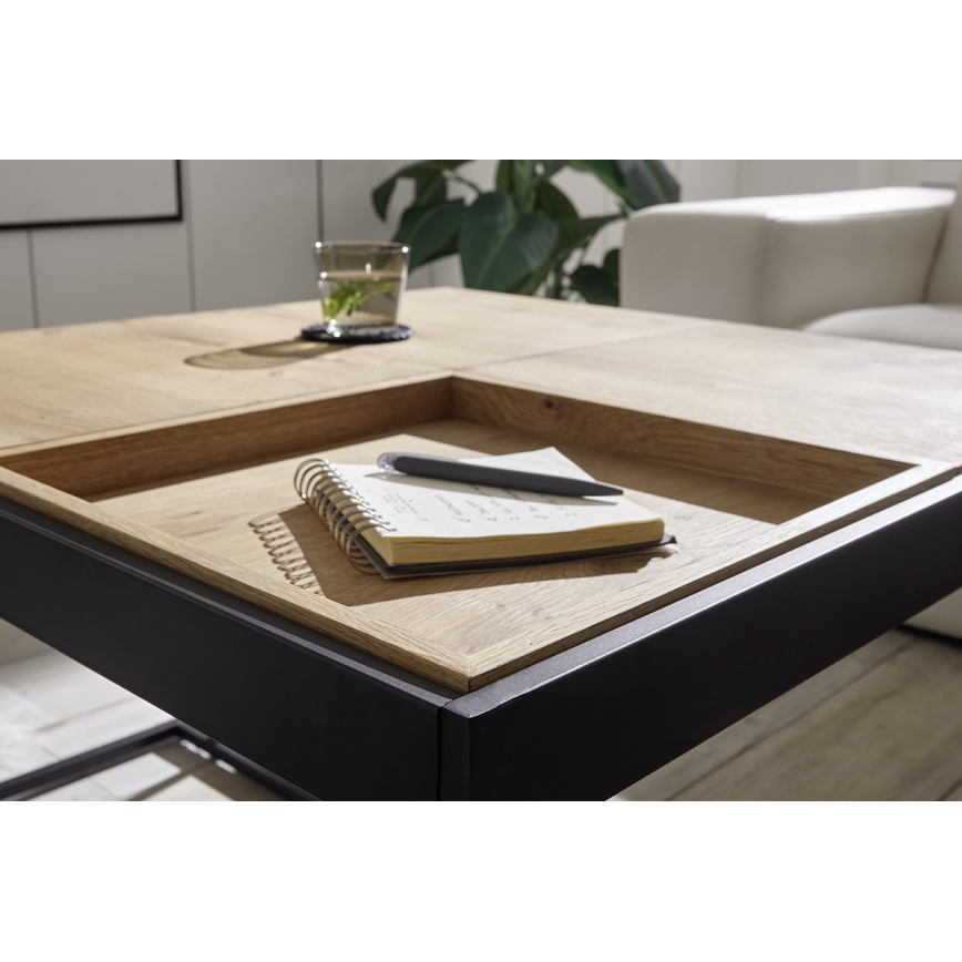 Konferenčný stolík PULSE 83x83 cm dub/čierna