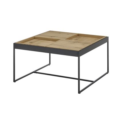Konferenčný stolík PULSE 83x83 cm dub/čierna