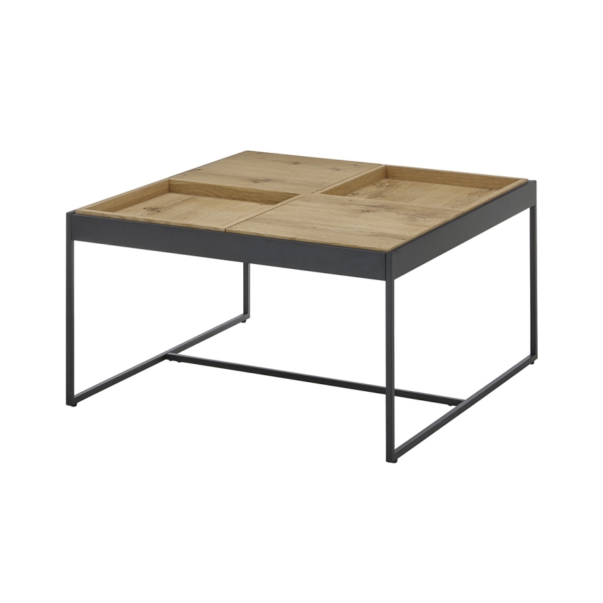 Konferenčný stolík PULSE 83x83 cm dub/čierna