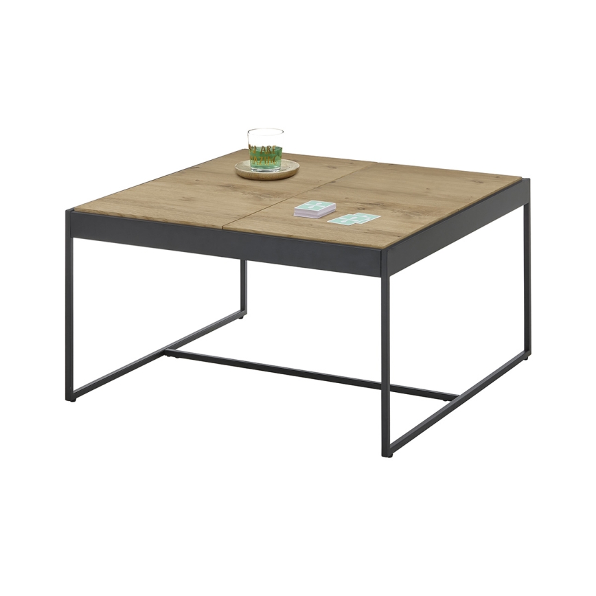 Konferenčný stolík PULSE 83x83 cm dub/čierna