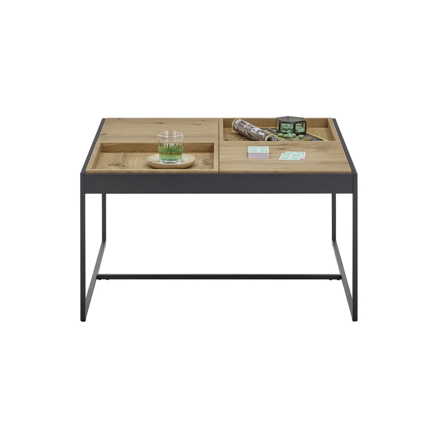 Konferenčný stolík PULSE 83x83 cm dub/čierna