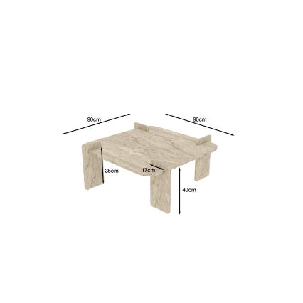 Konferenčný stolík PURO 90x90 cm béžový