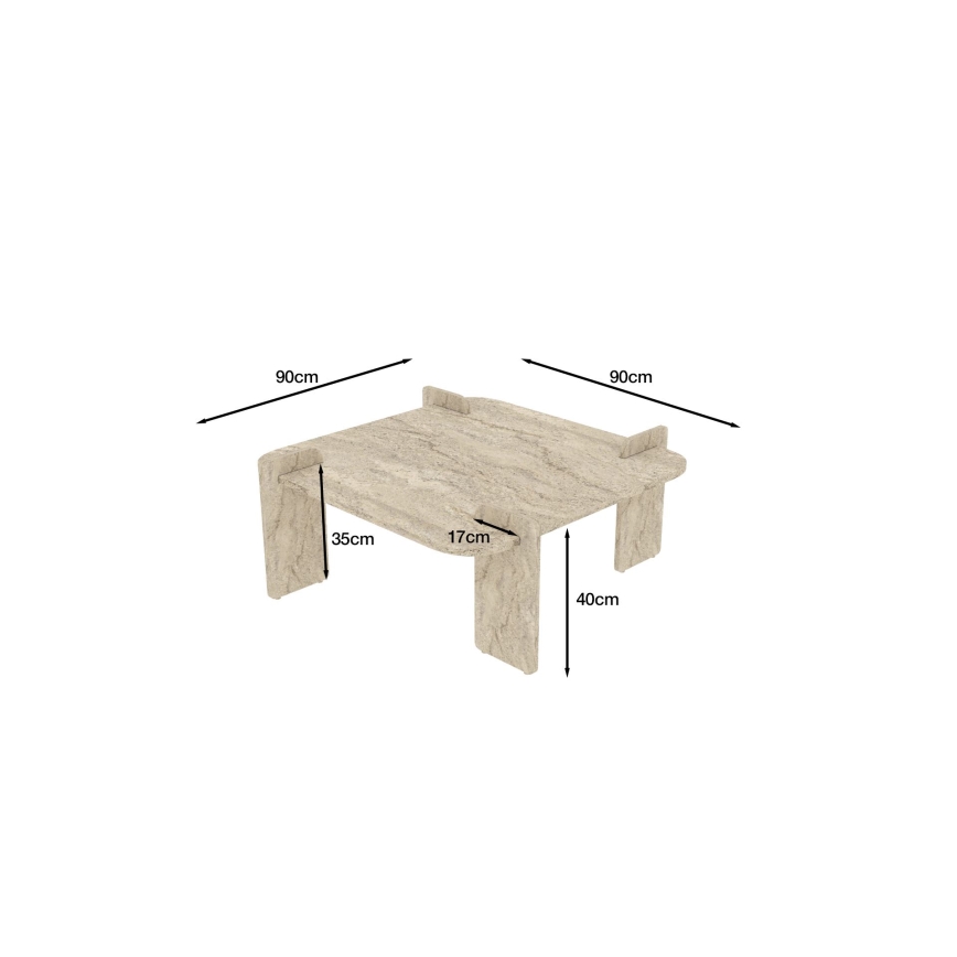 Konferenčný stolík PURO 90x90 cm béžový