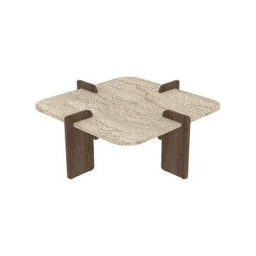Konferenčný stolík PURO 90x90 cm béžový/orech