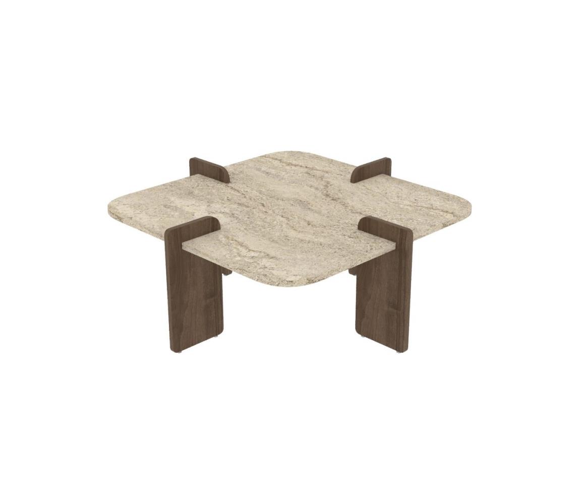 Konferenčný stolík PURO 90x90 cm béžový/orech 116SAM1503