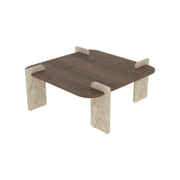 Konferenčný stolík PURO 90x90 cm orech/béžová