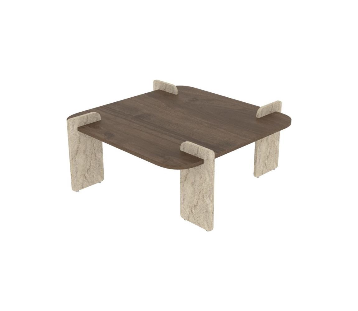 Konferenčný stolík PURO 90x90 cm orech/béžová 116SAM1502