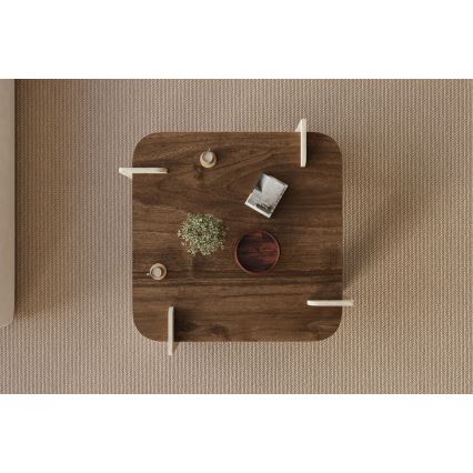 Konferenčný stolík PURO 90x90 cm orech/béžová