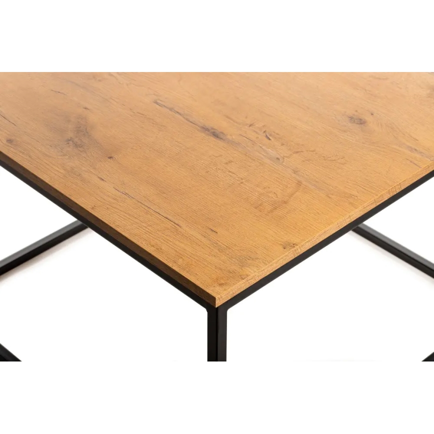 Konferenčný stolík QUAD 50x80 cm čierna/hnedá