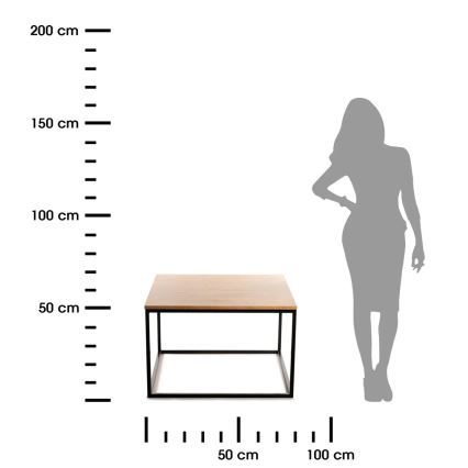 Konferenčný stolík QUAD 50x80 cm čierna/hnedá