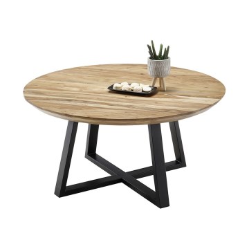 Konferenčný stolík RIVA priemer 90 cm akácia/čierna