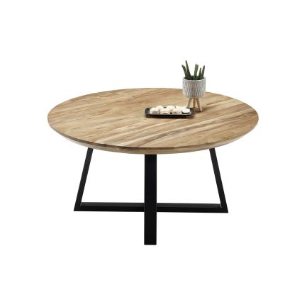 Konferenčný stolík RIVA priemer 90 cm akácia/čierna