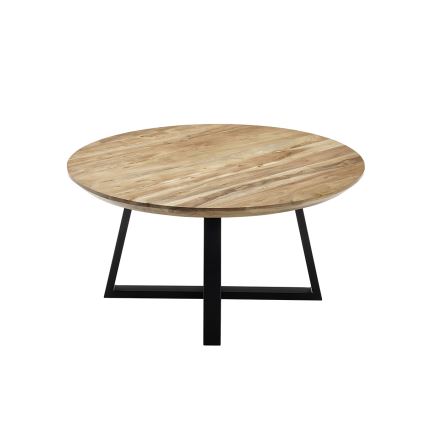 Konferenčný stolík RIVA priemer 90 cm akácia/čierna