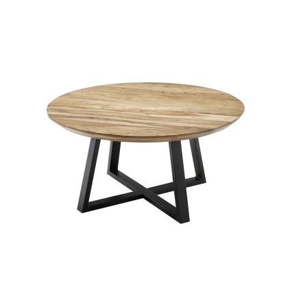 Konferenčný stolík RIVA priemer 90 cm akácia/čierna