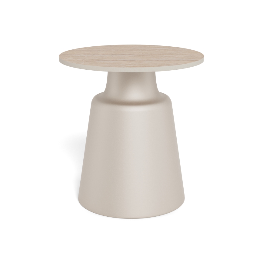 Konferenčný stolík SANTORINI pr. 45 cm béžová/šedá/keramika