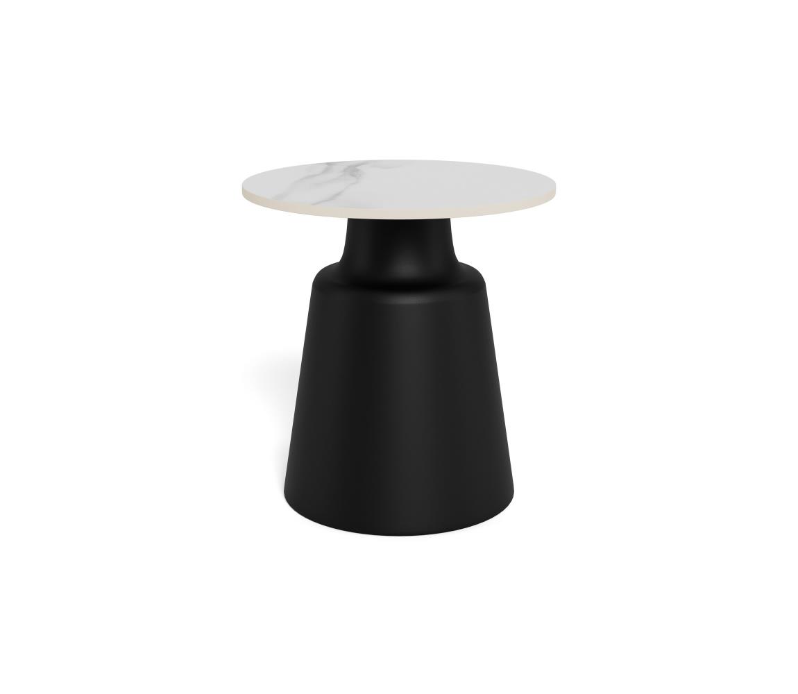 Konferenčný stolík SANTORINI pr. 45 cm biela/čierna/keramika H000025005