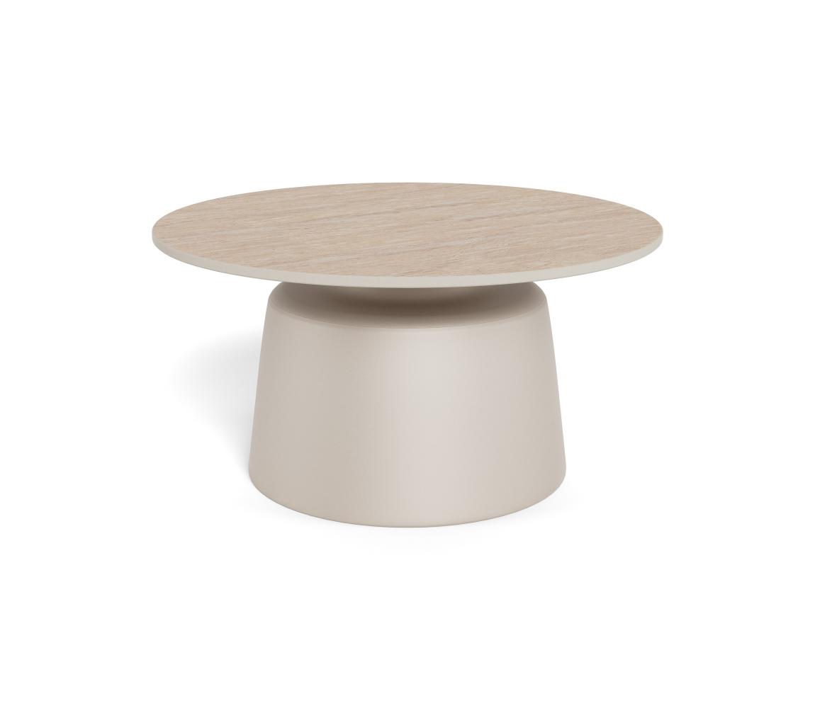 Konferenčný stolík SANTORINI priemer 70 cm béžová/šedá/keramika H000025006