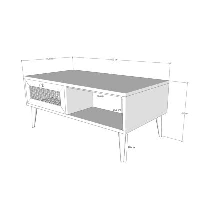 Konferenčný stolík SIDYMA 45x97 cm hnedá