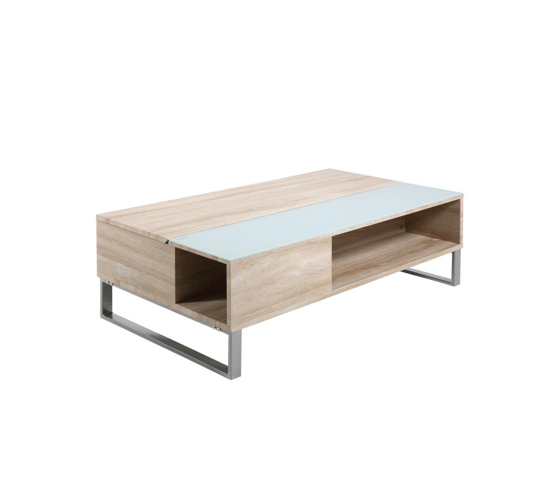 Konferenčný stolík so zdvíhacou doskou ENZO 110x60 cm biela/dub sonoma 0000063722