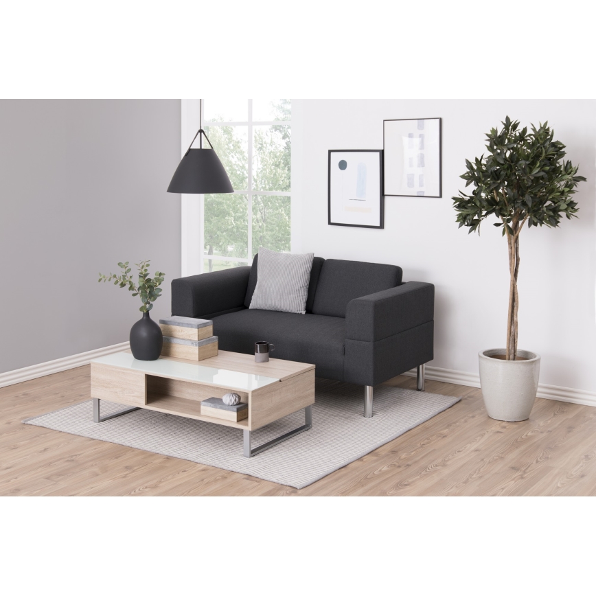 Konferenčný stolík so zdvíhacou doskou ENZO 110x60 cm biela/dub sonoma
