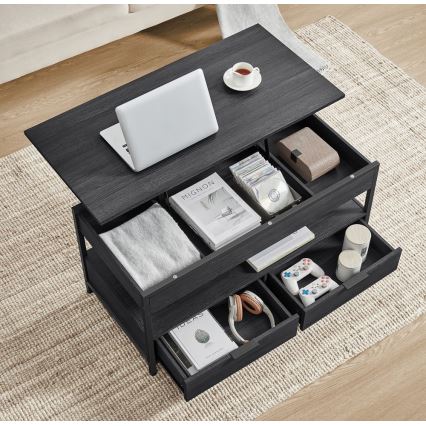 Konferenčný stolík so zdvíhacou doskou NYRO čierny