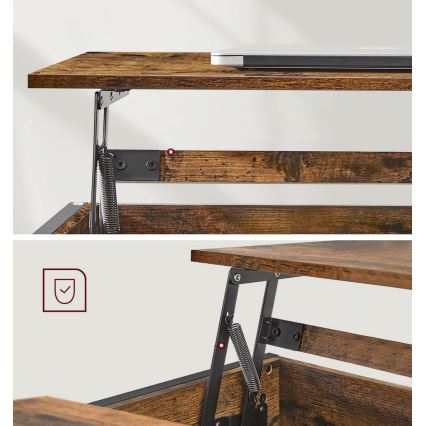 Konferenčný stolík so zdvíhacou doskou NYRO hnedá/čierna