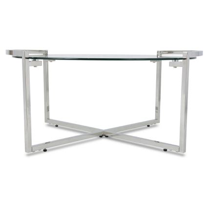 Konferenčný stolík SOLAS 40x90 cm lesklý chróm/číra