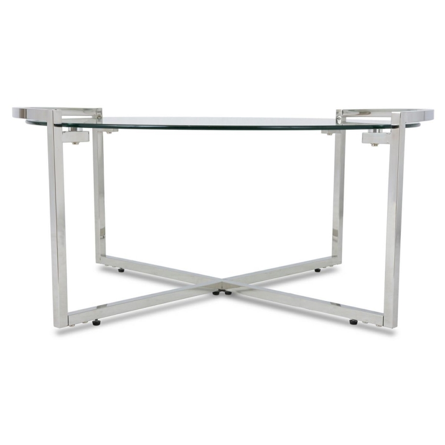 Konferenčný stolík SOLAS 40x90 cm lesklý chróm/číra