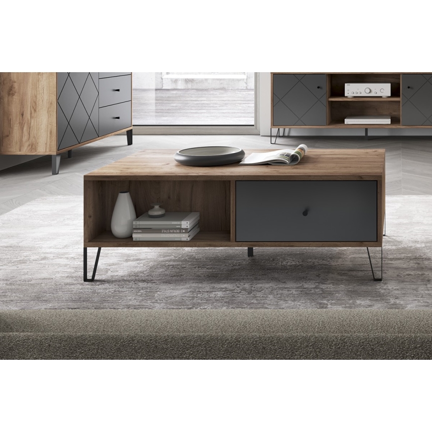 Konferenčný stolík SULA dub craft/čierna