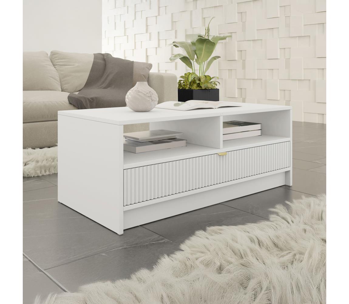 MIRJAN 24 Konferenčný stolík TIRENO 100x40 cm biely