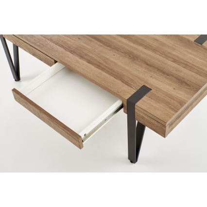 Konferenčný stolík TULUZA 41x120 cm zlatý orech/čierna