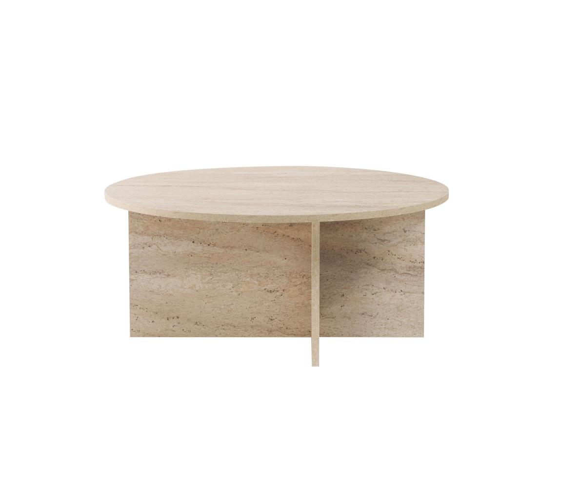 Konferenčný stolík VERUM, priemer 90 cm, béžový 909NRD1122