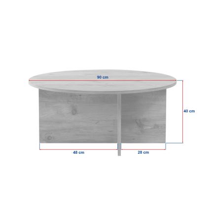 Konferenčný stolík VERUM, priemer 90 cm, béžový