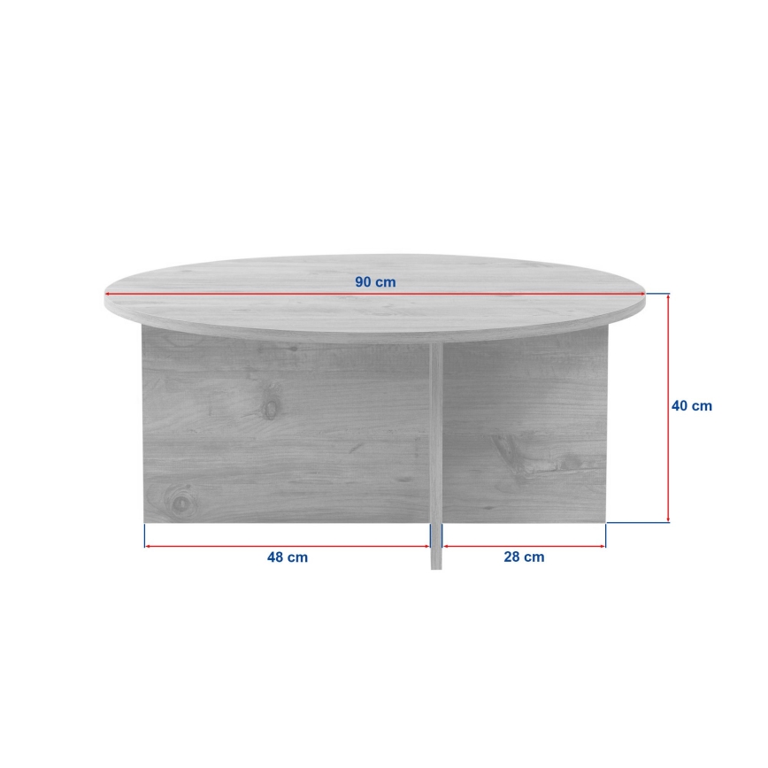 Konferenčný stolík VERUM, priemer 90 cm, béžový